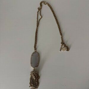 Kendra Scott Rayne Long Necklace with Iridescent gray gemstone
